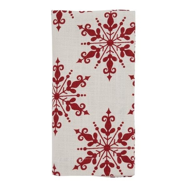 Saro Lifestyle SARO 7553.R20S Table Napkin with Snowflake Design - Set of 4 7553.R20S